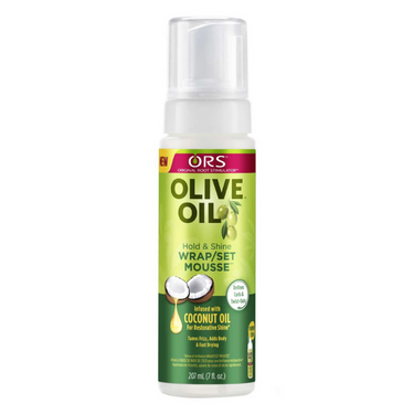 ORS Olive Oil Hold & Shine Wrap/Set Mousse – 7 oz - ANNS BEAUTY SUPPLY